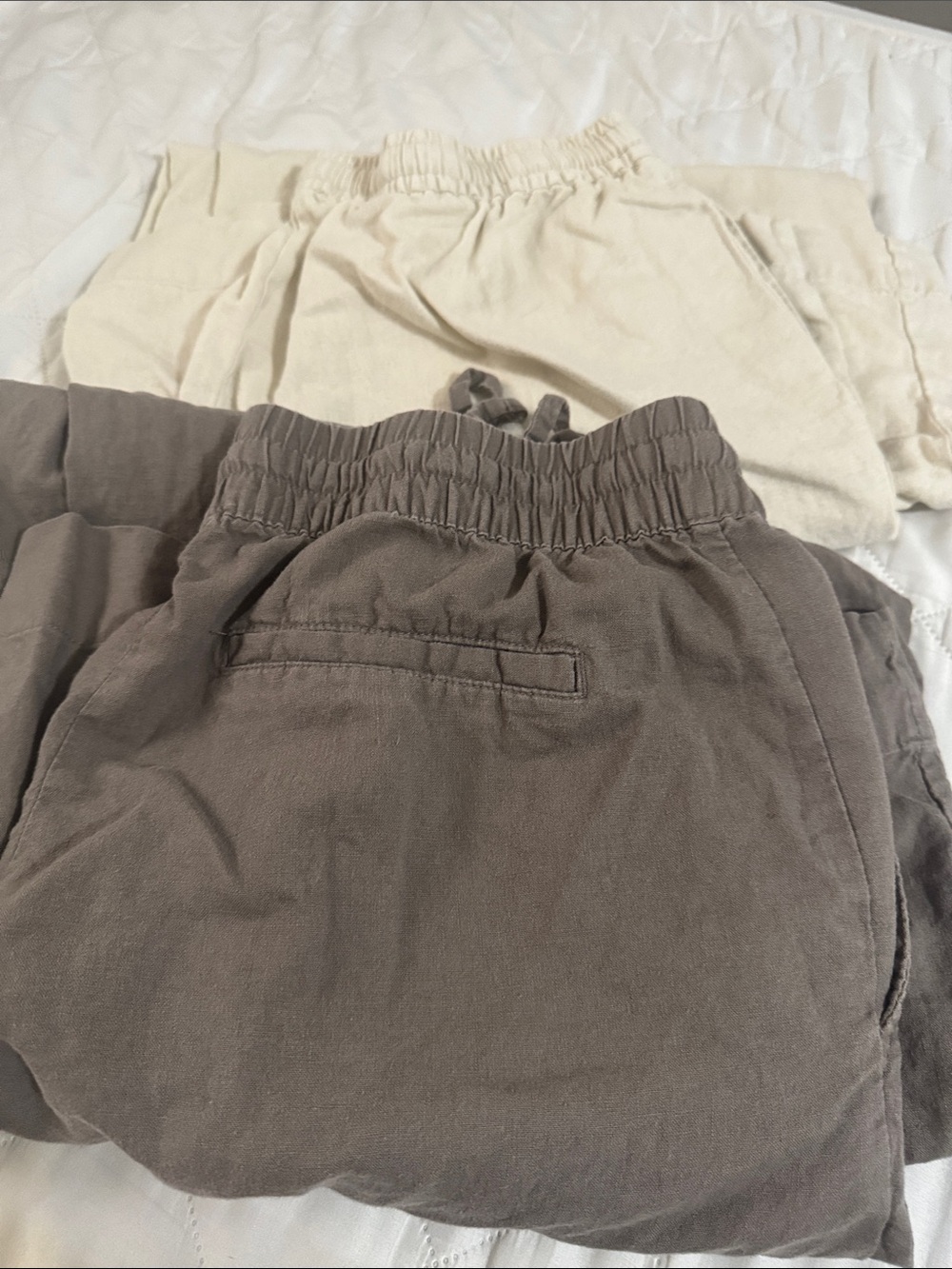 a new day women's Pull-On Joggers in Cream & Brown